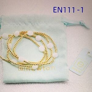 Newton Gold and White Beaded Bracelet